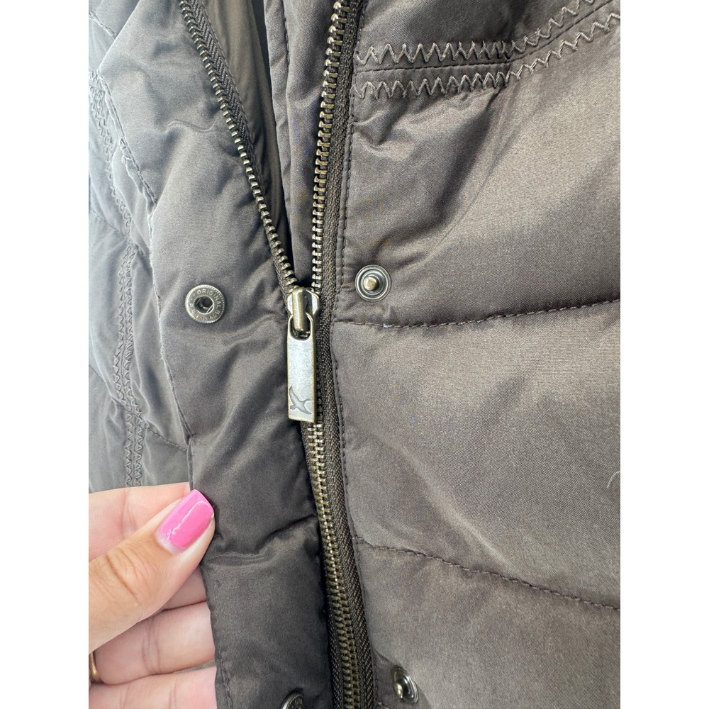 Eddie Bauer Goose‎ Down Puffer Vest Womens M Brown Quilted Outdoor Hiking Zip - Picture 5 of 10